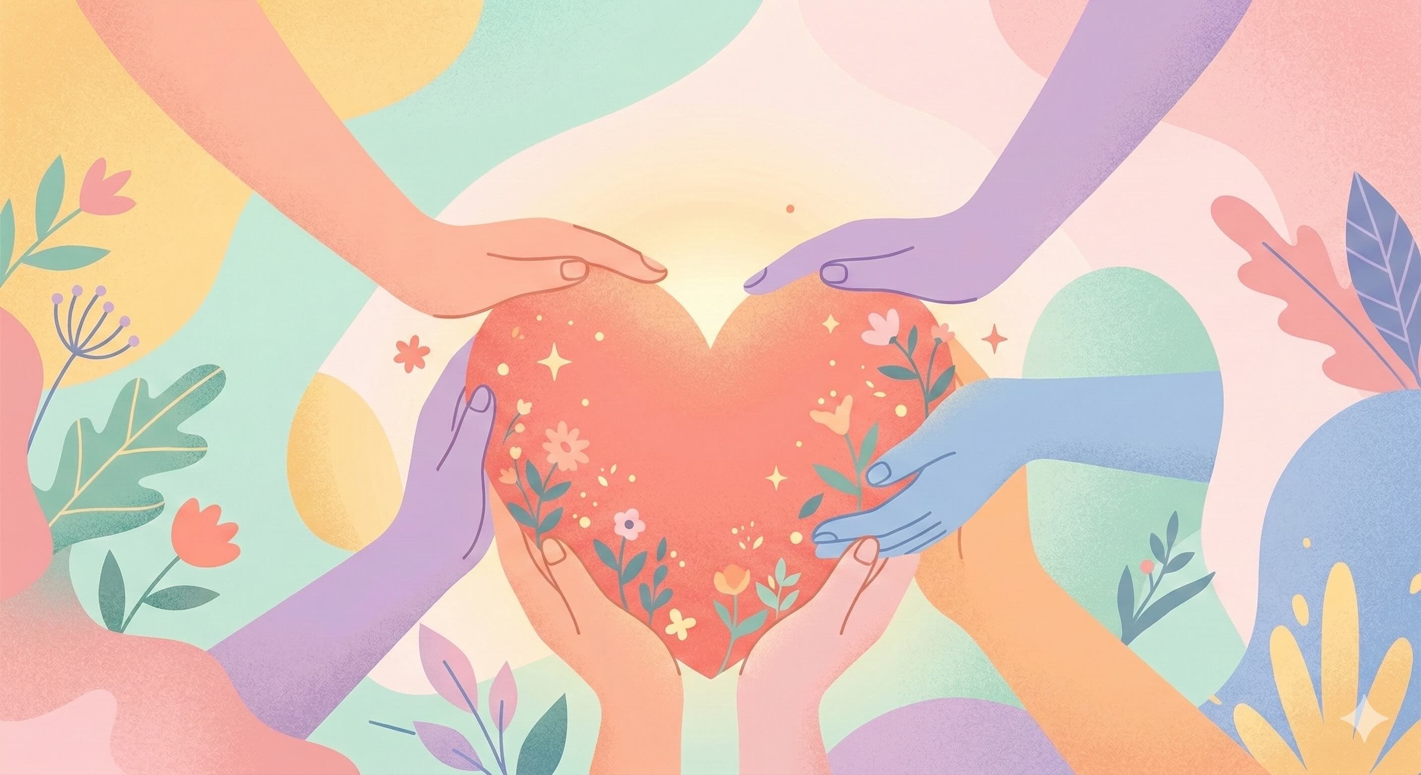 심장 건강과 활력을 상징하는 차분한 공간